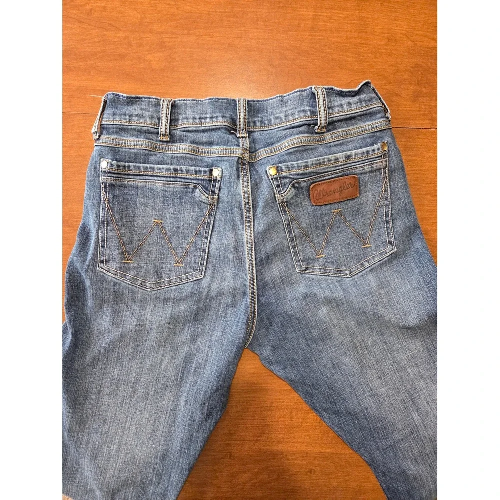 Wrangler Retro Slim Boot Mens Jeans Medium Wash Denim W30 L29 Western 77MWZLY